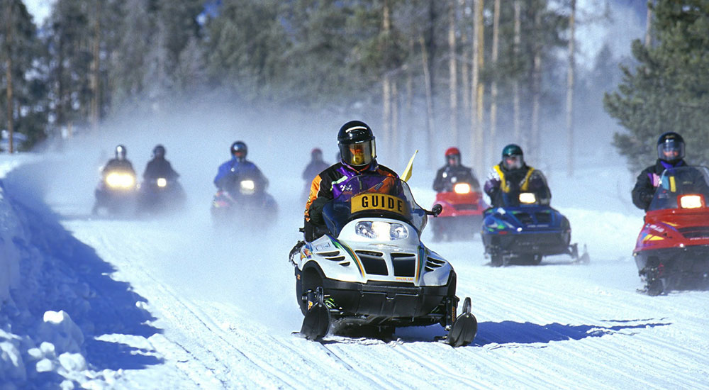 Welcoming Groups Along The Snowmobile Trails In The Laurentians